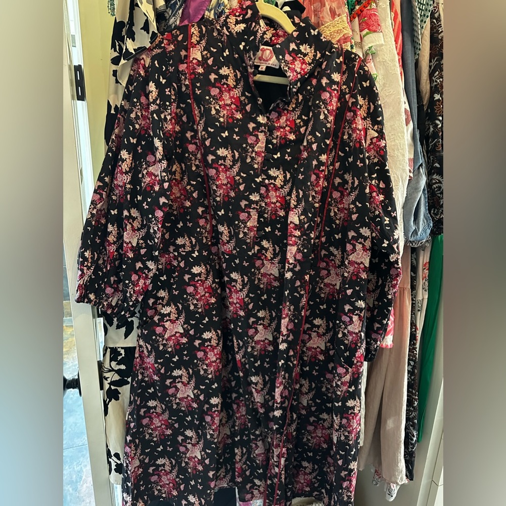 Victoria Dunn navy and pink dress sz medium